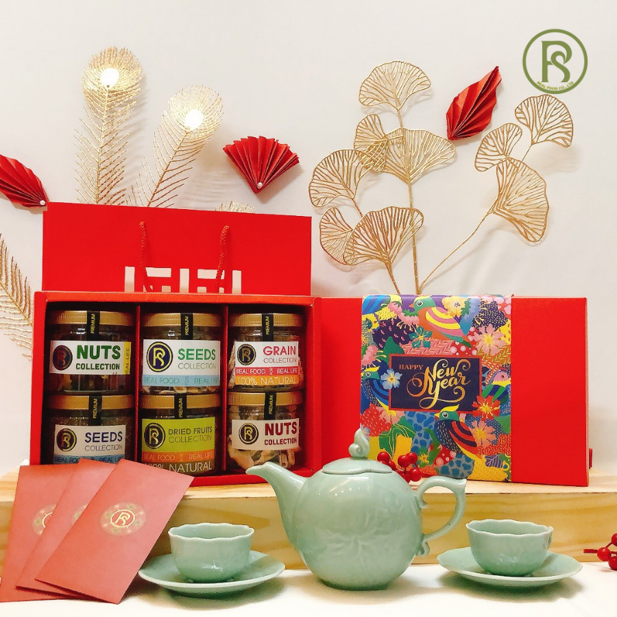 Hộp Quà Tết Hamper 6 Món (Tặng kèm bao lì xì)